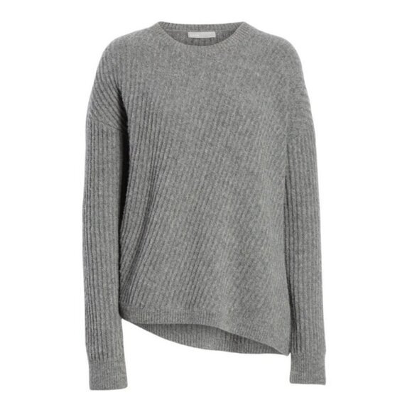 💕VINCE💕 Side Slit Crew Neck Ribbed Sweater ~ Medium Grey Medium NWOT - Picture 12 of 16